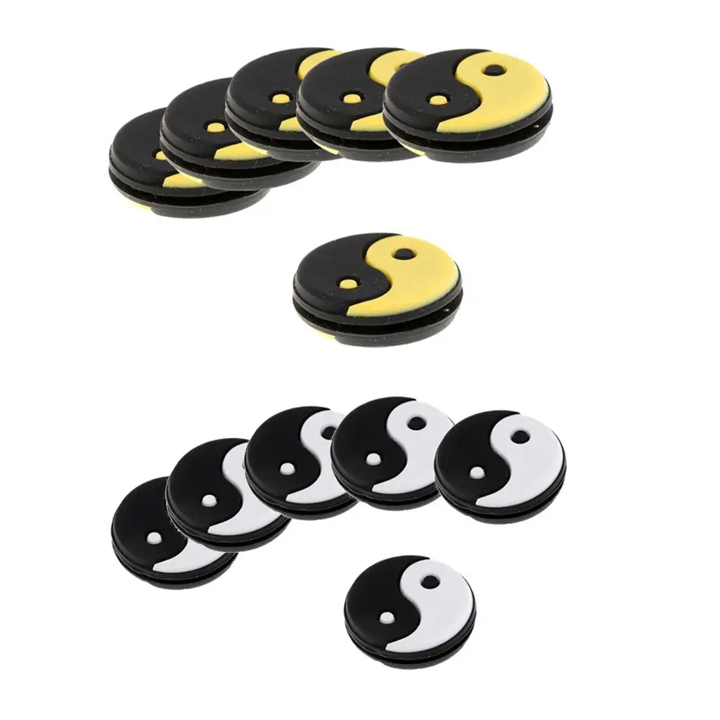 Amortecedor de vibração para raquete de tênis com padrão Yin e Yang - Pacote de 6