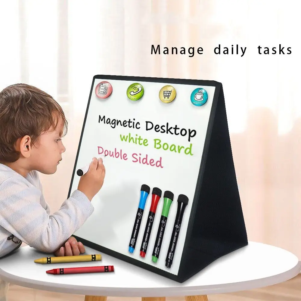 Desktop Foldable Drawing Board Standing Portable Whiteboard Erasable Reusable Memo Home