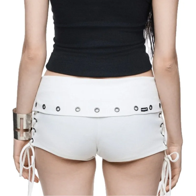 European and American letter printing fashion trend side strap decoration mini shorts
