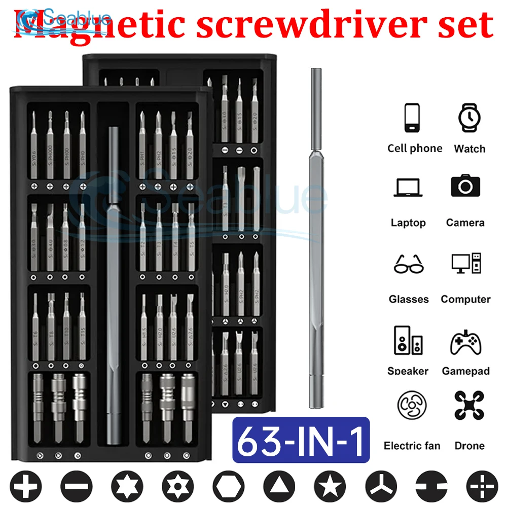 25/63 In 1 Precision Screwdriver Set Magnetic Screw Driver Kit Bits Professional  Small Repair Tool Mini Pocket Screwdriver Set