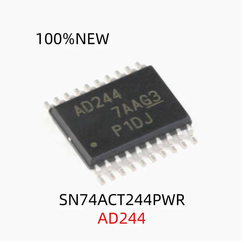 (20Pcs) 100% New Sn74Act244Pwr Ad244 Tssop-20 Three-State Output Eight-Way Buffer/Driver Chip Ic