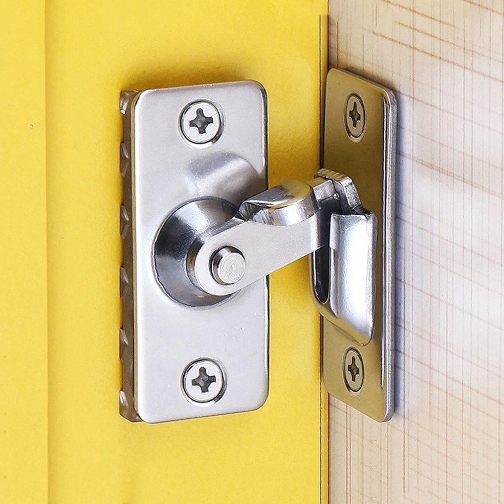 

2pcs 90 Degree Door Latch Lock Stainless Steel Right Angle Buckle For Door Window Security Pet Cage Household Safety Latch
