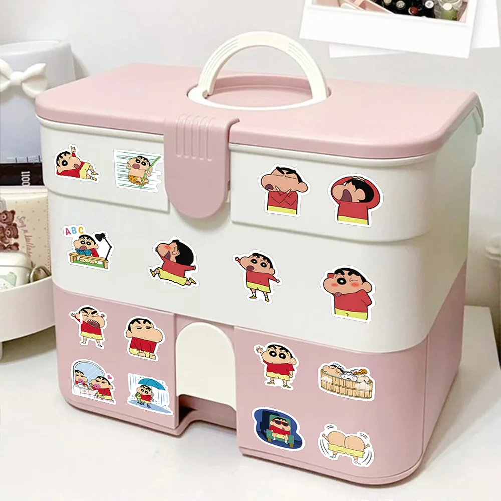 120pcs Crayon Shin-chan Graffiti Sticker Luggage Computer Cartoon Notebook Waterproof Decorative Stickers