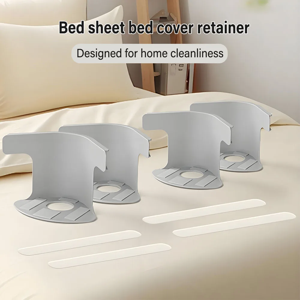 4pcs Invisible Sheet Bed Cover Fixer Multifunctional Fixed Clip Safety Pinless Sheet Bed Sheet Anti-shift Fixed Magi c Weapon
