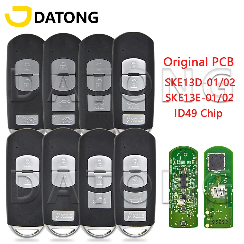 Datong World Car Remote Key For Mazda 3 CX-3 CX-5 6 Axela Atenza Sedan Sport SKE13D-01/02 SKE13E-01/02 ID49 Original PCB Key