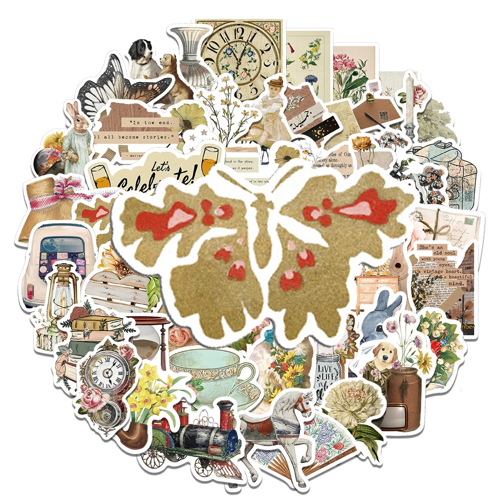 

10/30/50pcs Vintage Cartoon Aesthetic Art Graffiti Stickers Waterproof Graffiti Notebook Skateboard Phone Cute Sticker Kids Toys