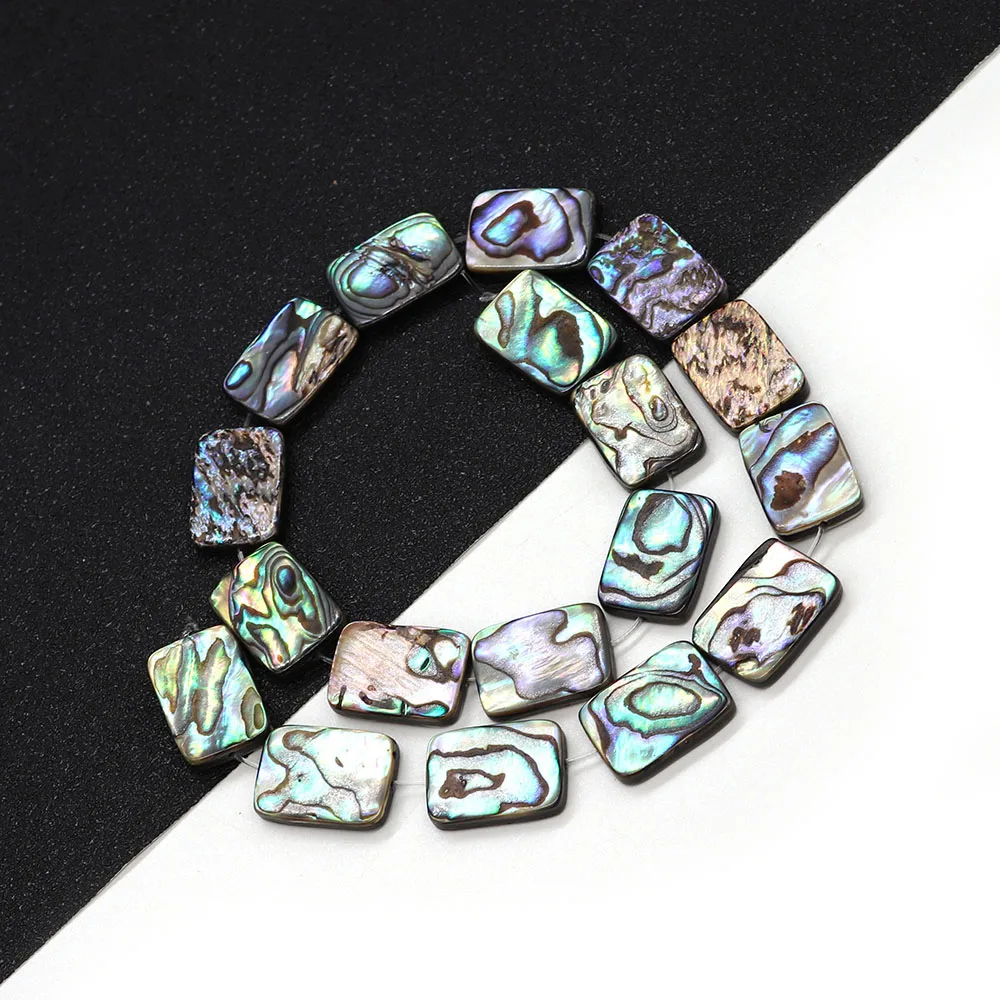 

1 Strand 6x8mm-18x25mm Rectangular Natural Abalone Shell Beads Loose Beads Fashion Ladies Charm DIY Making Jewelry Accessories