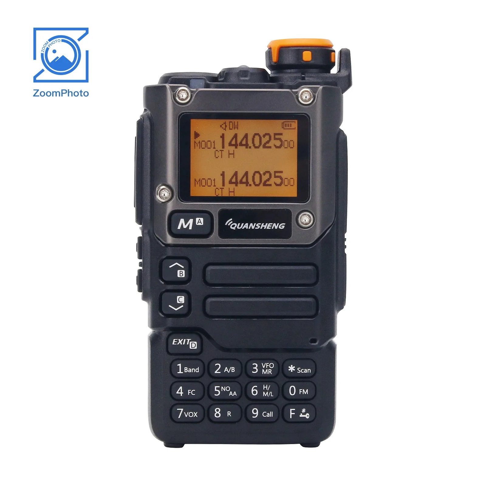 Imagem -04 - Walkie Talkie 5w 5km Versão em Inglês Transceptor Portátil Rádio Vhf Uhf am fm Quansheng-uv-k6