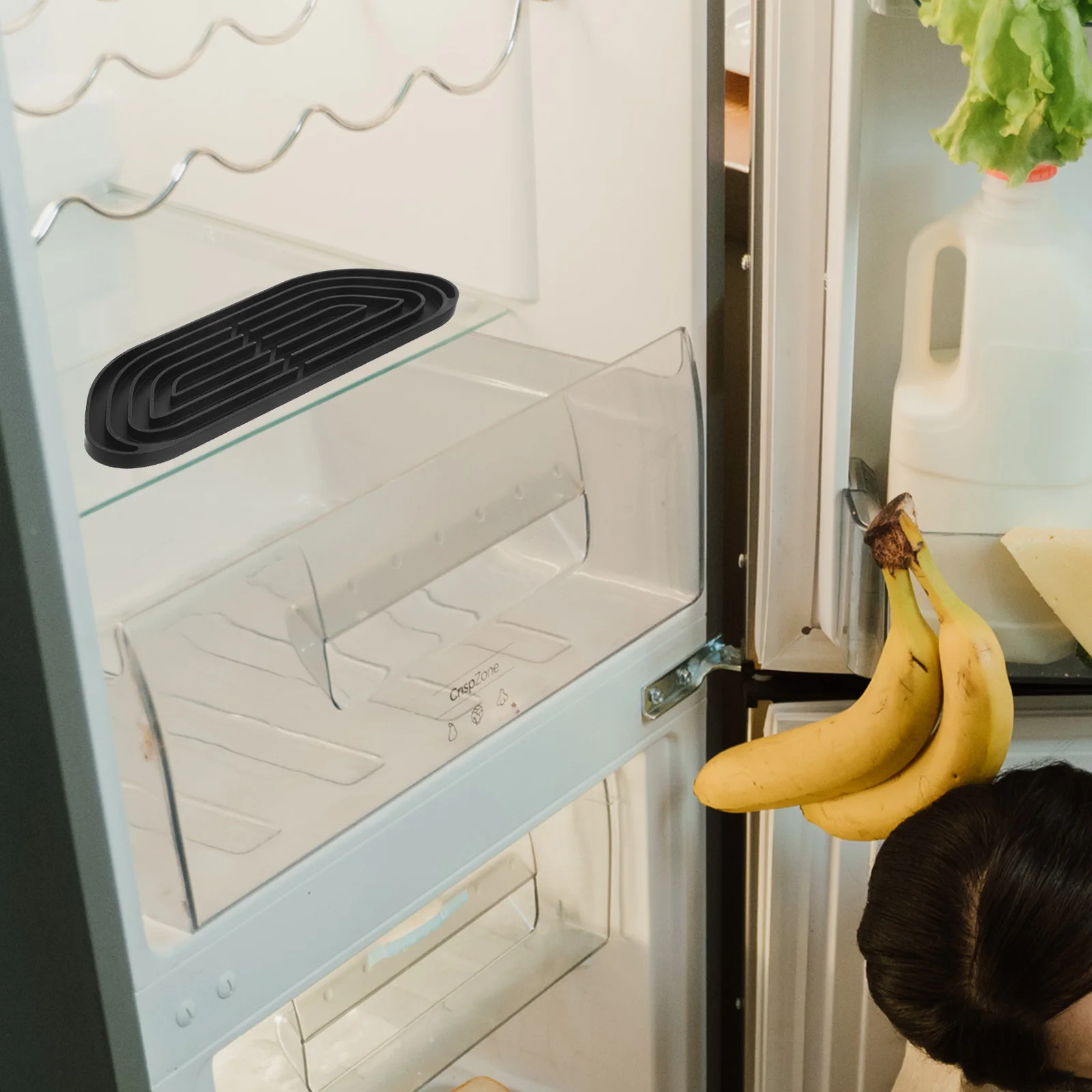 

Silicone Refrigerator Water Drip Catcher Flexible Cuttable Easy Use Fridge Water Dispenser Drip Tray Universal