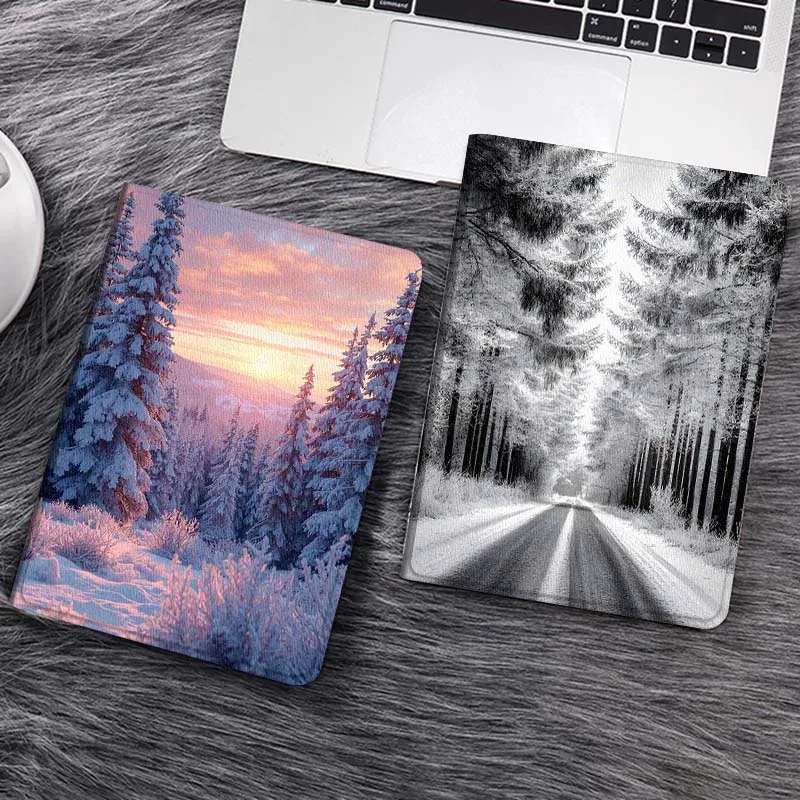 

Snowy Forest Sunset View Tablet Case For Samsung Tab Galaxy S6 S11 A A7 A8 A9 A11 10.1 10.4 10.5 Plus Lite Gift