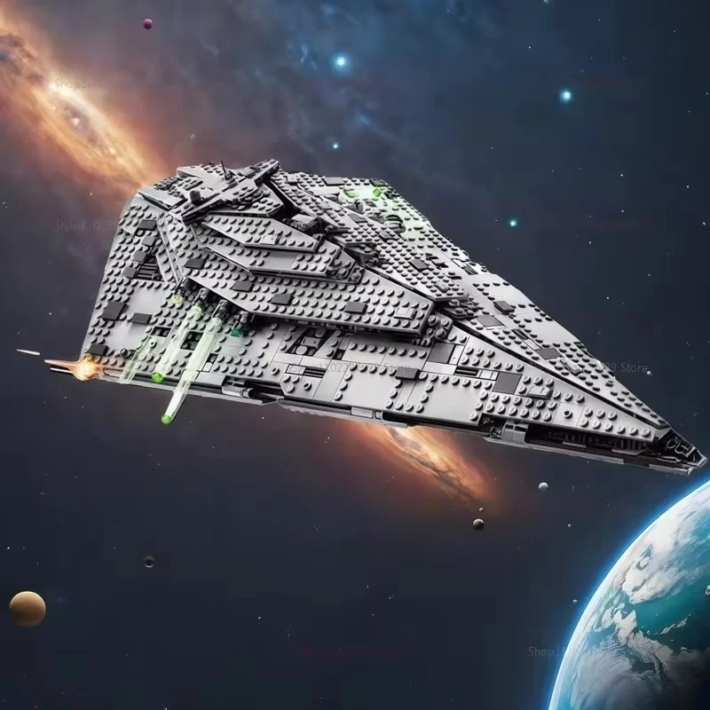 New MOC Cosmic Fighter Spaceship Model Home Decor Building Blocks for Children and Boys as Holiday Gifts image 2