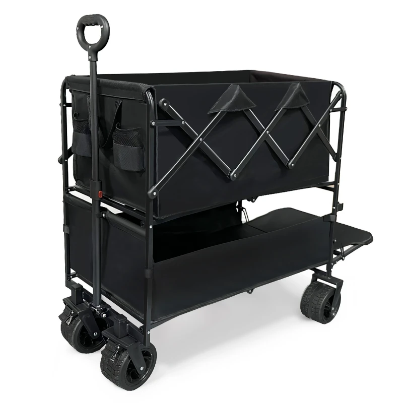 

Outdoor double-decker camping cart Large capacity camping cart Camping cart Equipment Supplies
