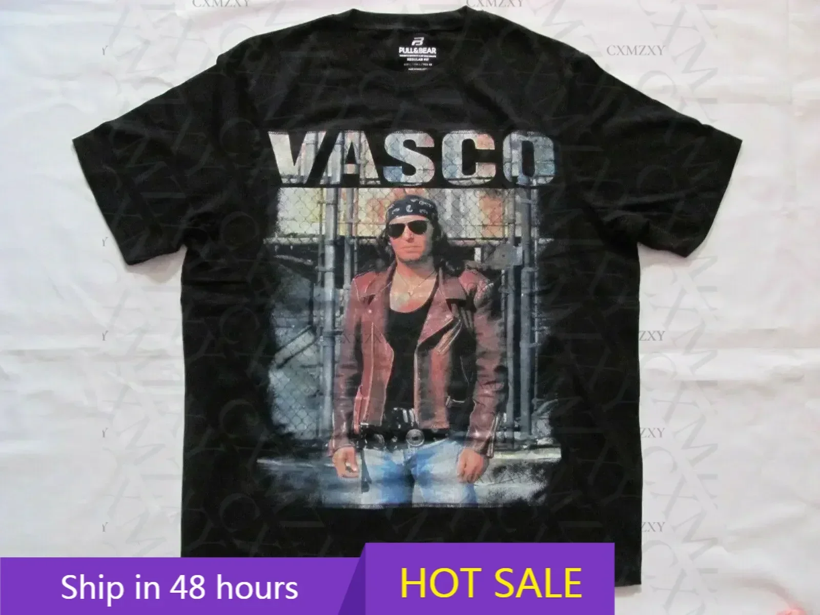 

Vasco Rossi - T-Shirt Custom Vintage Material Textiles Original 19932024 High quality Brand Casual