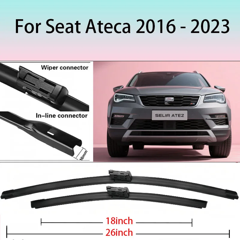 ワイパーフロントワイパーブレードシート Ateca 2016 - 2023 2017 2018 2019 2020 2021 2022 フロントガラスフロントガラス 26 "18" アクセサリー
