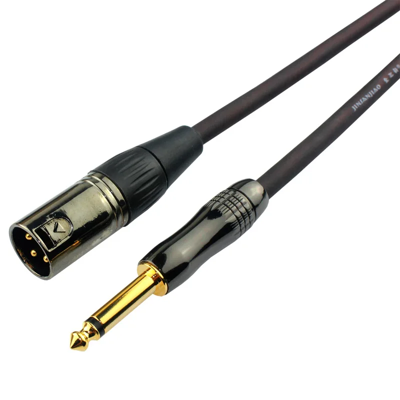 실버 도금 6.35mm TS 모노 1/4 "XLR 3P 오디오 케이블 3 핀 남성 여성 스테레오 스피커 마이크 어댑터 AV 0.5M-30M 길이