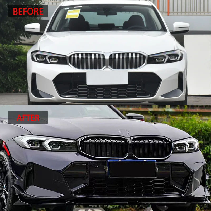 For 2023-2026 BMW 3 Series G20, Single Line LED Illuminated Kidney Grille, PC Aftermarket Replacement