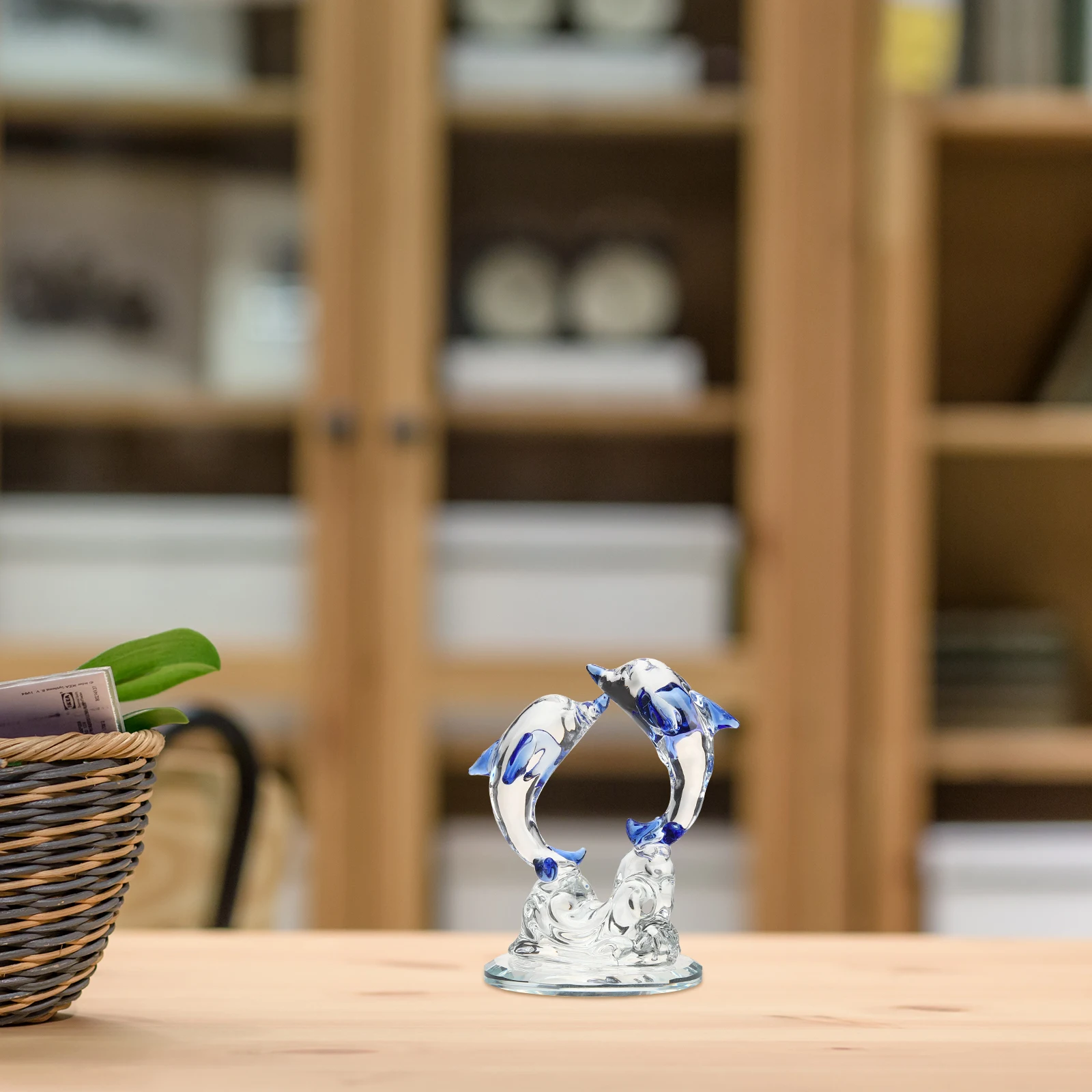 

Dolphin Ornament Crystal Desktop Decor Small Vivid Home Indoor Tabletop Decorative Sculpture for Office Living Room