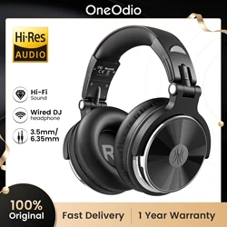 Oneodio Pro-10 유선 헤드폰 50mm 품질 HiFi 드라이버 스테레오 대형 헤드폰 스튜디오 음악 녹음 모니터링 헤드셋