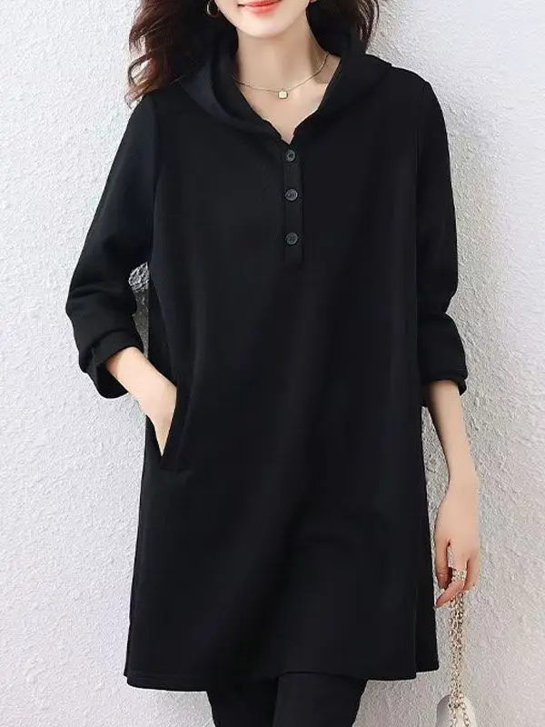 

Повседневная свободная женская толстовка с капюшоном больших размеров, универсальная, стильная, весна-осень, новый стиль, из полиэфирного волокна, с длинными рукавами