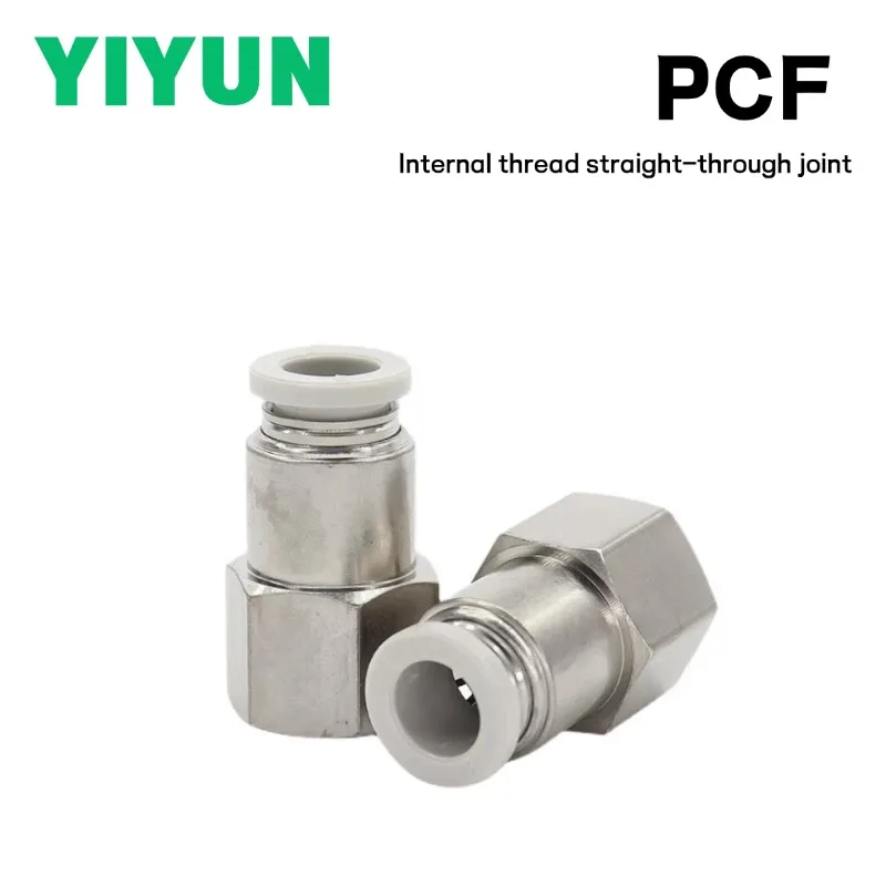 PCF4 PCF6-M5 PCF6-01 PCF6-02 PCF6-03 PCF6-04 Pneumatic Straight Thread Through Internal Thread Connector