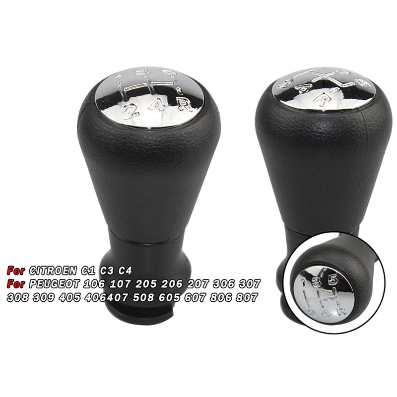 

5-Speed Gear Shift Knob for Peugeot 206/307 & Citroen - Manual Transmission Shifter Handle, Durable Car Cockpit Gear Lever Part
