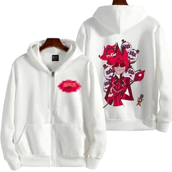 Hazbin Hotel Alastor Men Hoodie Spring Autumn Women Oversized Sweatshirt With Zipper New Cartoon Anime Couple Coat