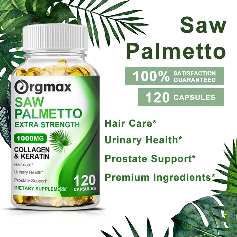 120 Capsules Saw Palmetto Extract and  Lycopene Extract from Tomato| Non-GMO and Gluten Free  | Vegan | Natural DHT Blocker