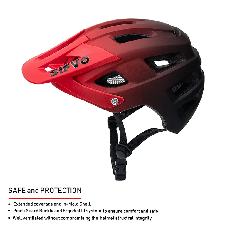 SIFVO Adult Mountain Helmet With Brim Cycling Speed-down Breathable Safety Helmet Casco Ciclismo