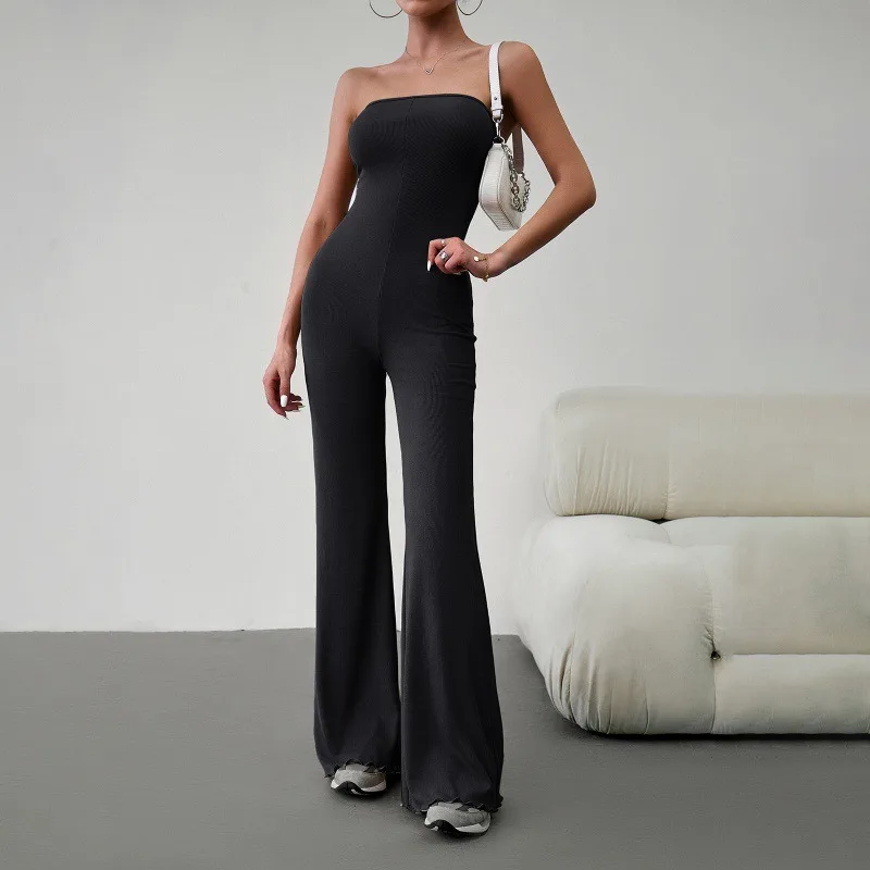 Dames Herfst & Winter Elegante Slanke Sexy Tube Top Jumpsuit Temperament Woon-Werkverkeer Vrouw Mode Mouwloze Hoge Taille Jumpsuits