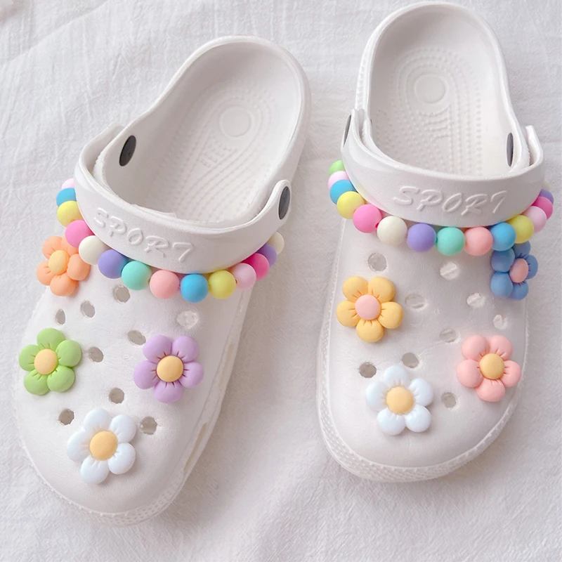 Colorful Flowers Shoe Charms Designer DIY Cute Shoes Decaration Party Accessories Clogs Kid Boy Women Girls Gifts