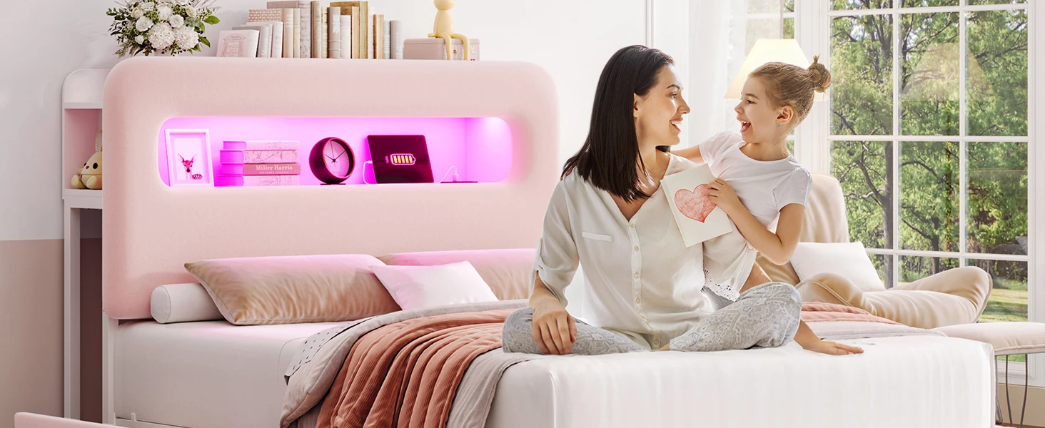 bed frame with charging station