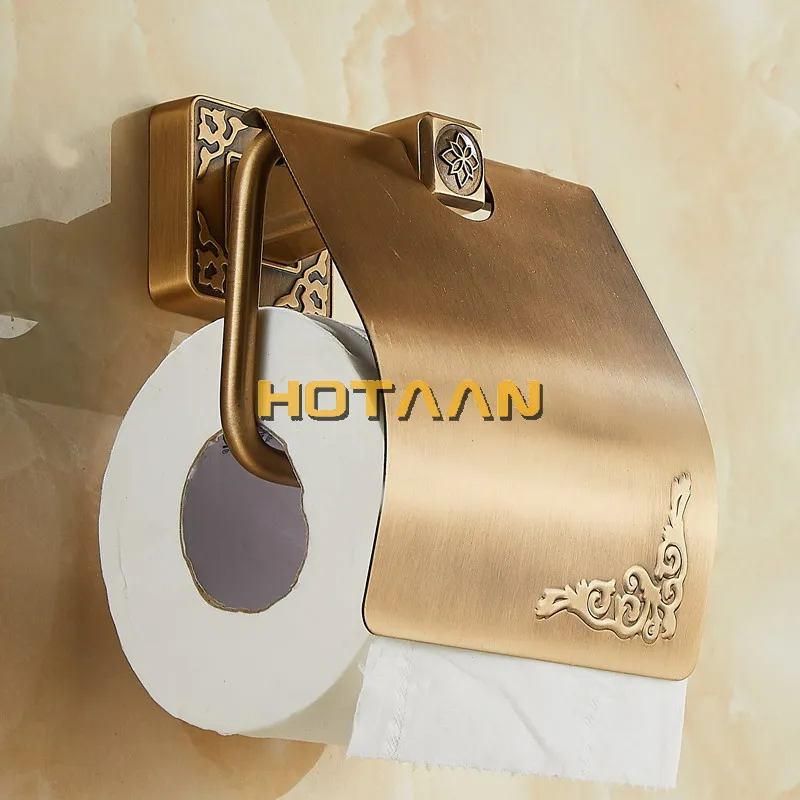 .,Solid AluminiumToilet Paper Holder Antique Brass Color Tissue Roll Paper Box Classic Bathroom Accessories YT-14192