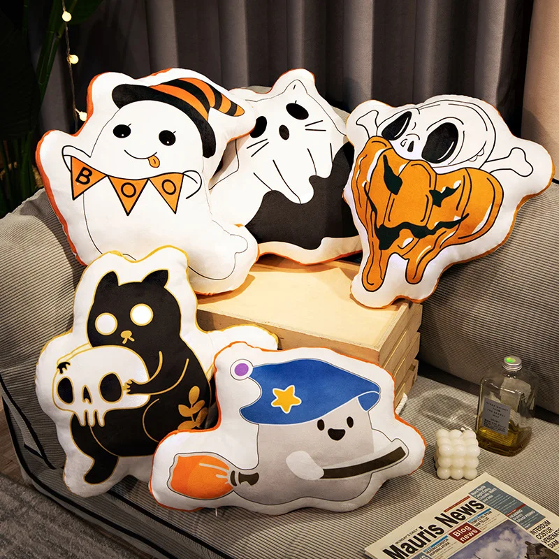 

Счастливый Хэллоуин мультфильм призрак плюшевая подушка мягкая подушка в стиле аниме уютная диванная подушка Kawaii фестиваль домашний декор
