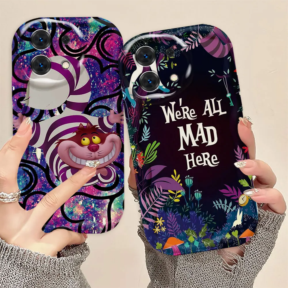 Alice's Adventures in Wonderland Cover 3D Wave Phone Case For Xiaomi Redmi NOTE 13 12 12S 11 11S 10 10T 9 8 Pro White Case Funda