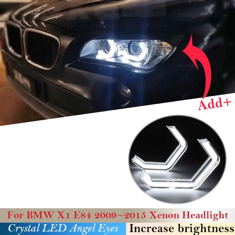 

Crystal Day light For BMW X1 E84 2009 - 2015 Xenon Headlight Ultra Bright Concept M4 Iconic Style LED Angel Eyes Halo Rings 2014