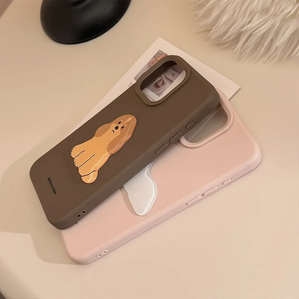 Puppy Golden Retriever poodle Pomeranian art Phone Case For iPhone 17 16 15 14 13 12 Pro Max Case Cute Luxury Cartoon Soft Cover