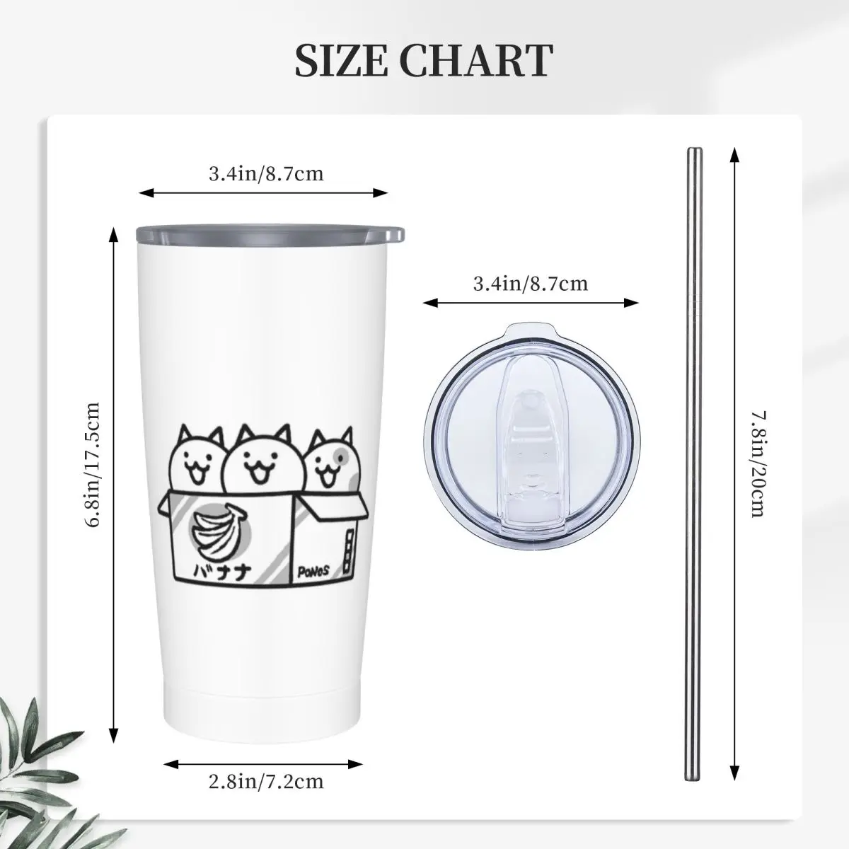 Battle Cats Stainless Steel Tumbler Vacuum Insulated Mug Thermal Cold Cup Straws With Lid 20oz