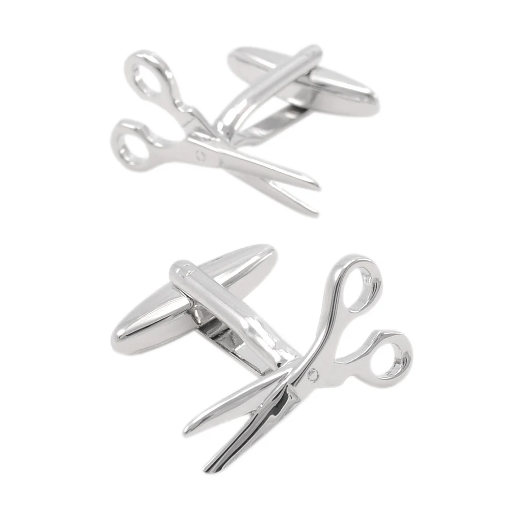 NVT Fashion Silver Color Scissors Cufflinks for Mens Shirt Cuff Buttons High Quality Metal Cuff links Gift Jewelry Dropshipping