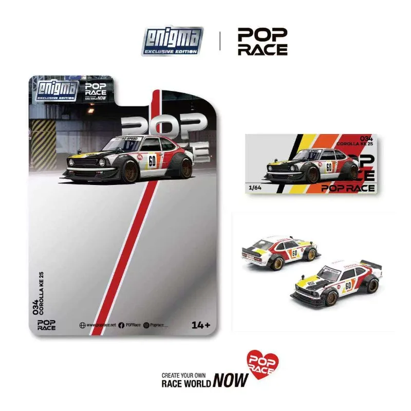 Pre-sale POPRACE 1:64 Toyota Corolla KE25 Model 60 Cast Alloy Car Set, Boys' Holiday Gift, Adult Collection Decoration Item.