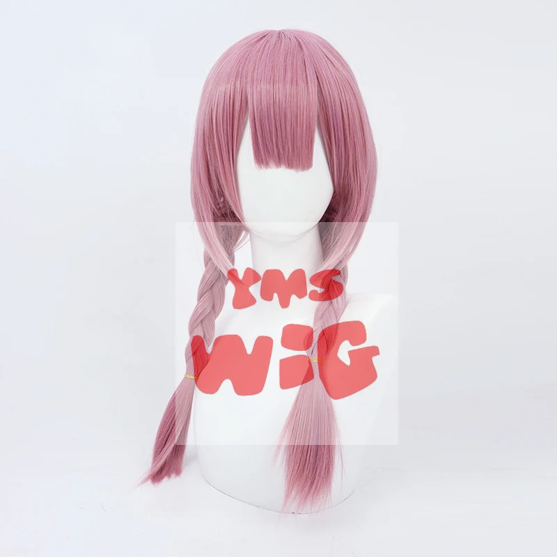 VTuber Youtuber Kafu Live Girls Virtual Singer KAF Cosplay Wig Pink 60CM Long Hair Braided Ponytails Role Play