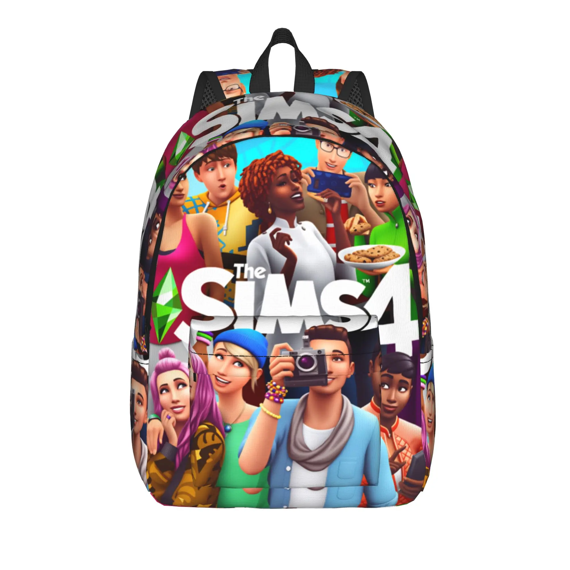 Sims 4 Plumbob Video Game Backpack  Female Polyester Travel Backpacks Durable Aesthetic School Bags Rucksack