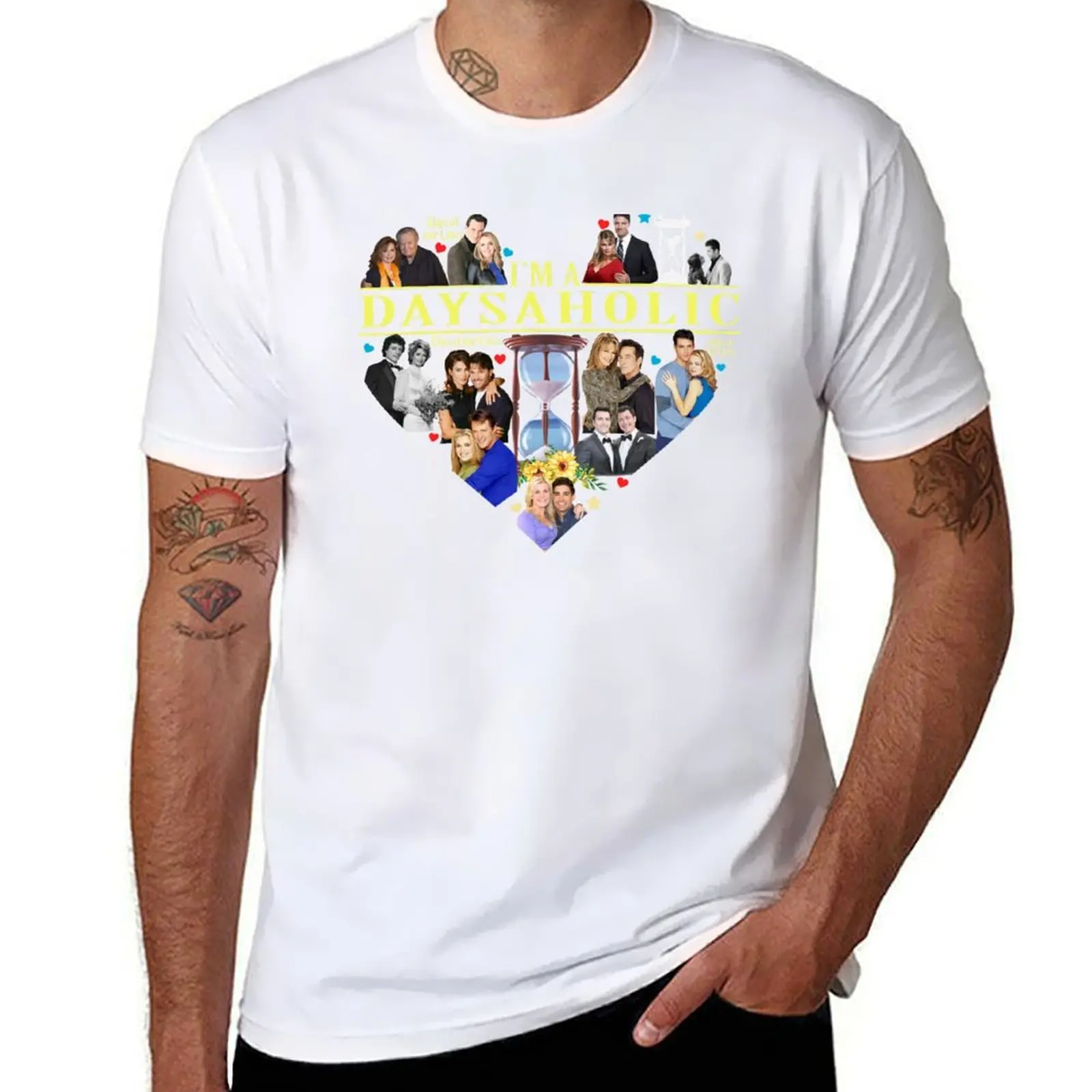 

Heart Days of our lives I'm a days aholic T-Shirt Large Size Short Sleeve T-Shirt