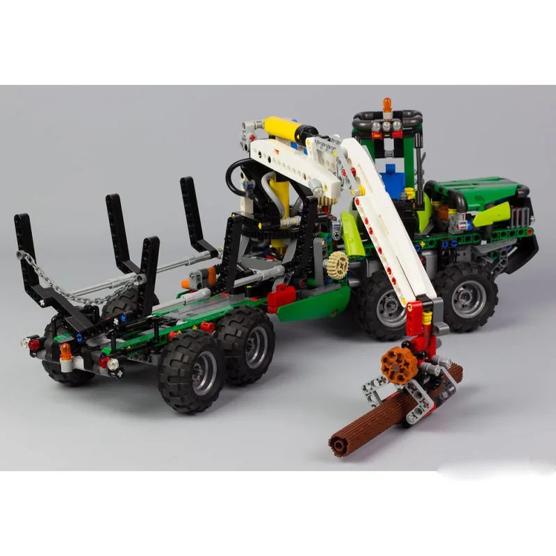 MOC-32456 الكلاسيكية الجديدة نقل البضائع الأخشاب شاحنة بنة نموذج، 877 أجزاء، لعبة عيد ميلاد هدية للبنين والأطفال #4