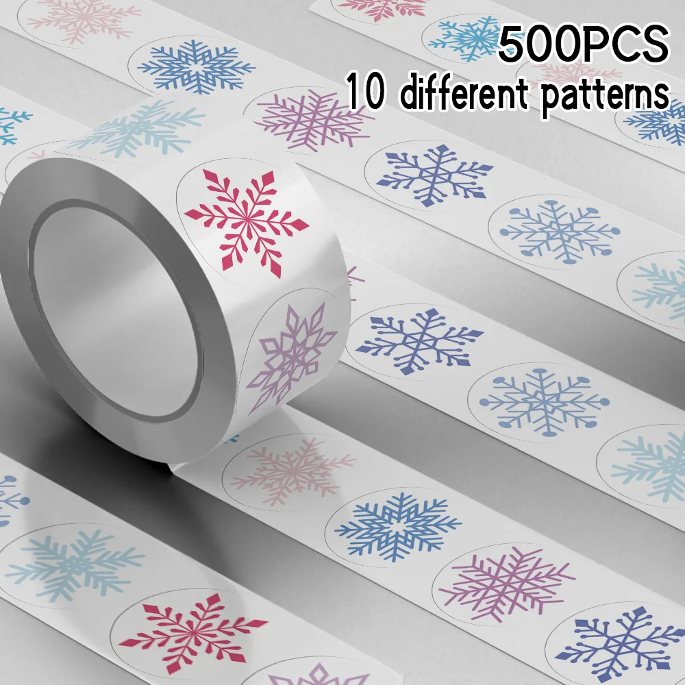 

500 шт./рулон, наклейки в рулонах снежинок для тетрадей, скрапбуков, дневников, украшения шлемов, гитар, чашек с водой, искусства коллажа своими руками