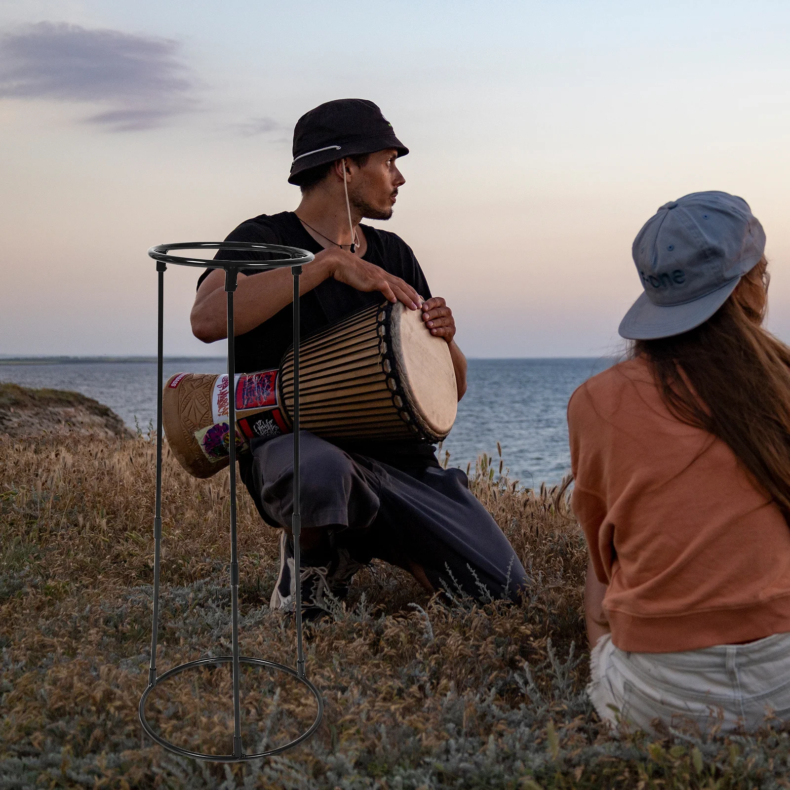 African Drum Stand Adjustable Metal Tripod For Sitting Or Standing Ergonomic Heavy Duty Carbon Steel Frame Percussion #6