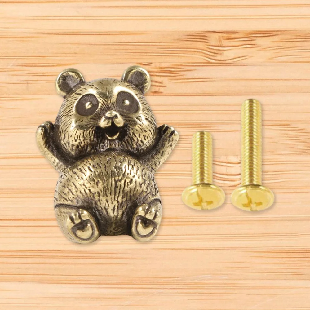 New Panda Shape Door Pull Handles Brass Kitchen Hardware Wardrobe Door Pull Drawer Knobs