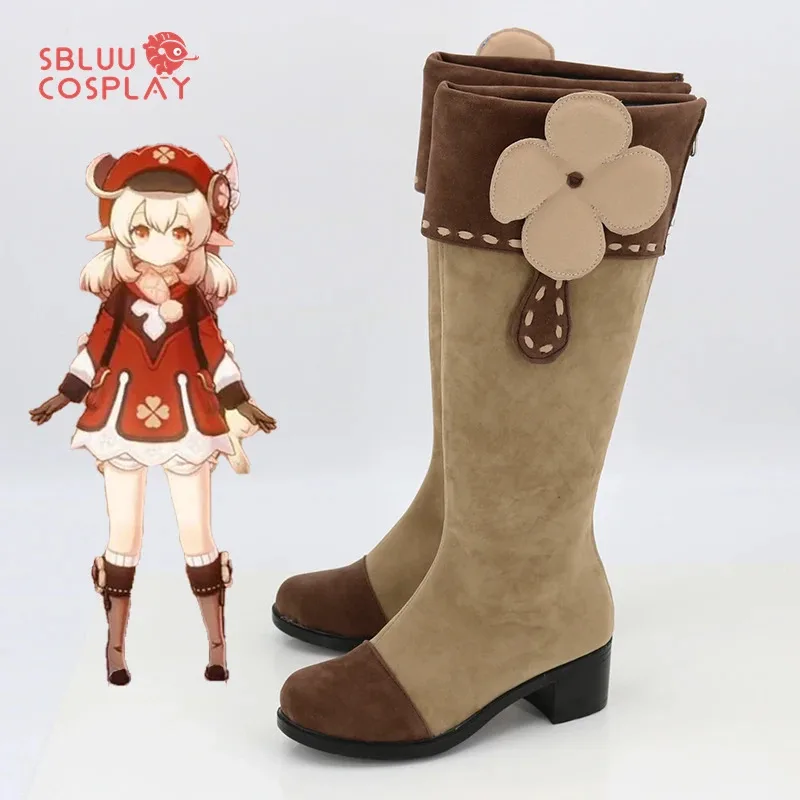 Genshin Impact Klee Cosplay Boots Shoes Leather Shoes Cosplay Accessories Halloween Party Shoes