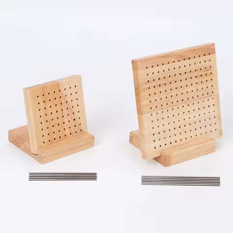 Crochet hook board DIY yarn crochet hook former grid board crochet hook solid wood square hole board