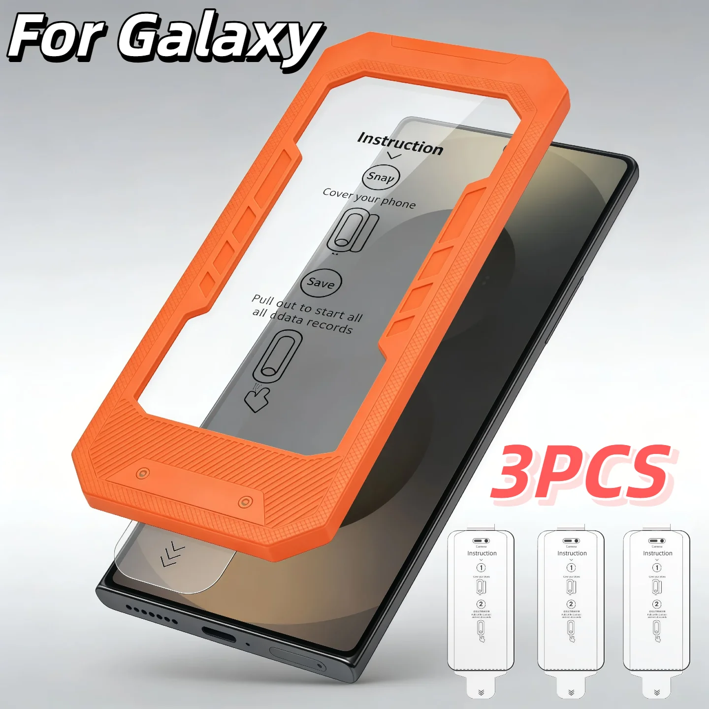 

3PCS 9H Hardness Anti-Fingerprint Tempered Glass Screen Protector for Galaxy S26 S25 S24 Ultra plus - Dust-Free Mobile Accessory