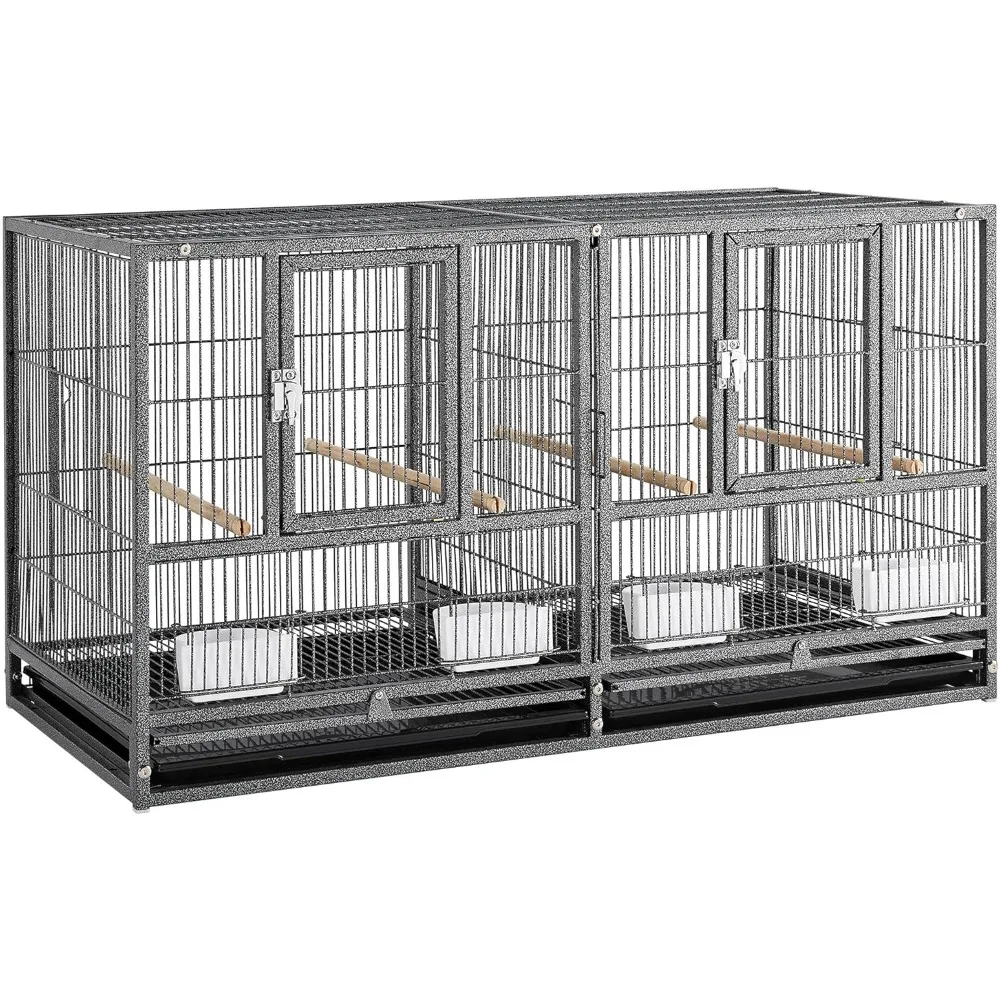 

21-Section Breeding Bird Cage for Parakeets, Canaries, Lovebirds, and Finches with Rolling Stand